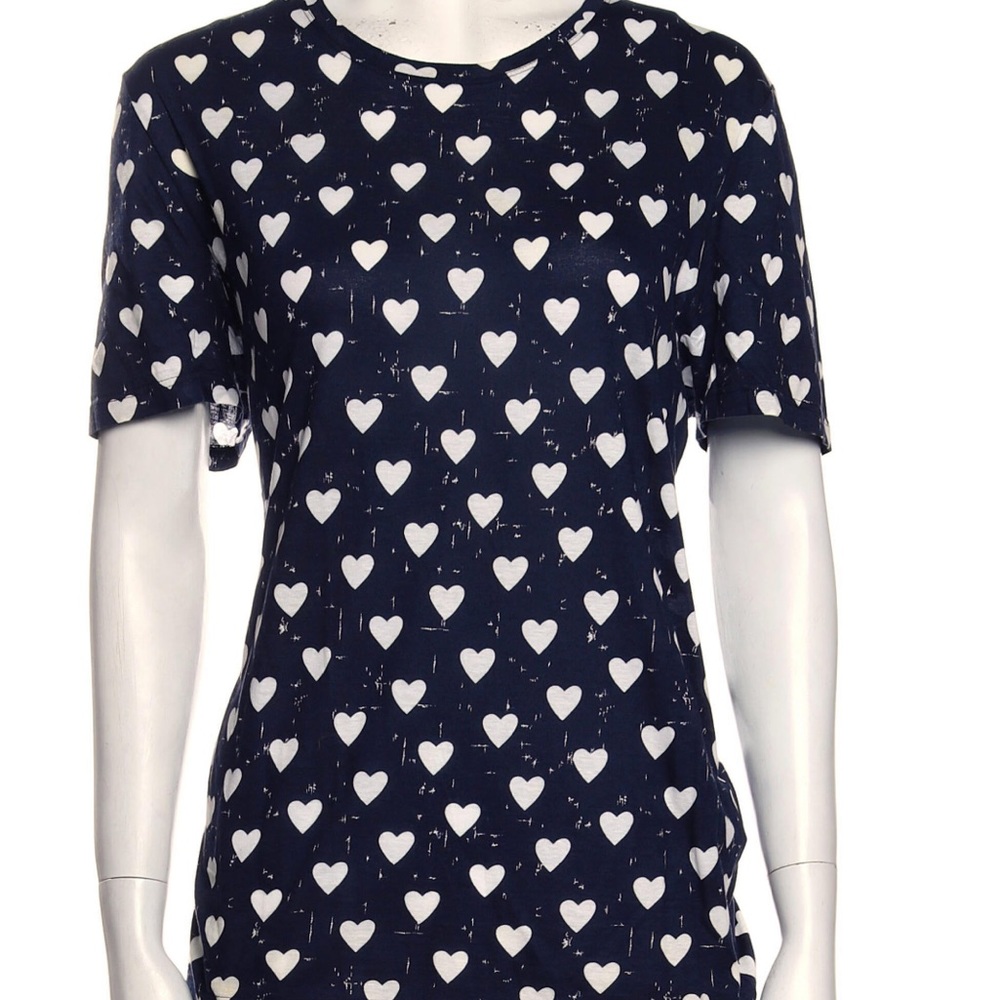 Burberry Prorsum Women’s T-Shirt with Hearts Print Size Large